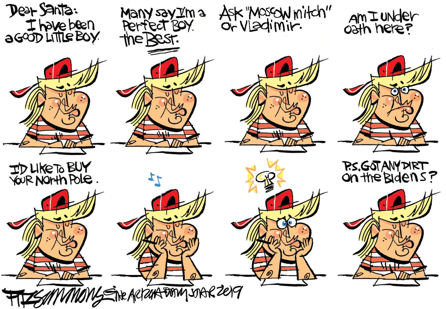 Daily Fitz Cartoon: Trump's letter
